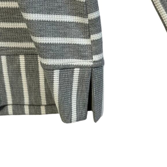 Jane & Delancey Striped Funnel Neck Sweatshirt NWT Women's Sz 2X Gray White - Picture 5 of 7